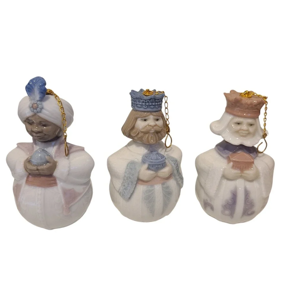 Lladró Three‎ Kings Christmas Ornaments  Nativity Wisemen Set of 3 ***READ***